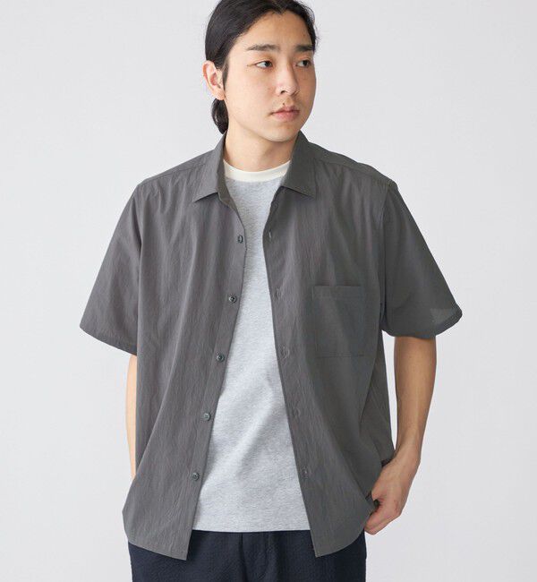 SHIPS「SHIPS:〈吸水速乾〉Micro Dot Air(R) レギュラーカラー ショートスリーブ シャツ」|シャツ・ブラウス|