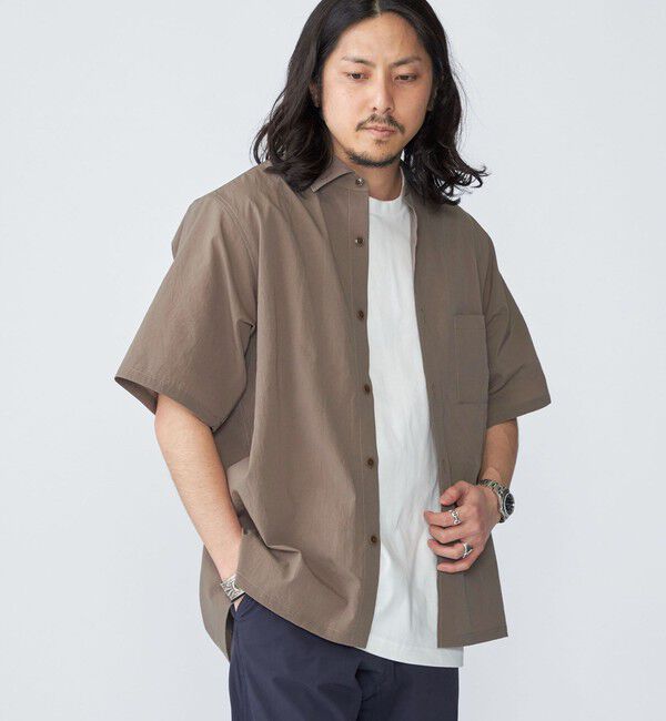 SHIPS「SHIPS:〈吸水速乾〉Micro Dot Air(R) レギュラーカラー ショートスリーブ シャツ」|シャツ・ブラウス|