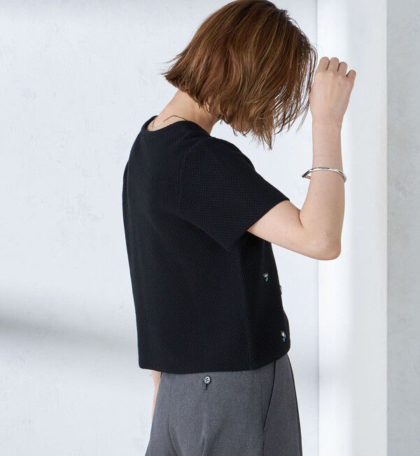 SHIPS for women「【WEB限定】〈手洗い可能〉ハイツイスト コットン ビジュー カノコ ニット」|プルオーバー|