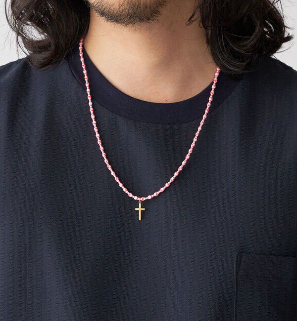 SHIPS「【WEB限定/SHIPS別注】OJO DE MEX: フェイクストーン ネックレス」|ネックレス|ピンク