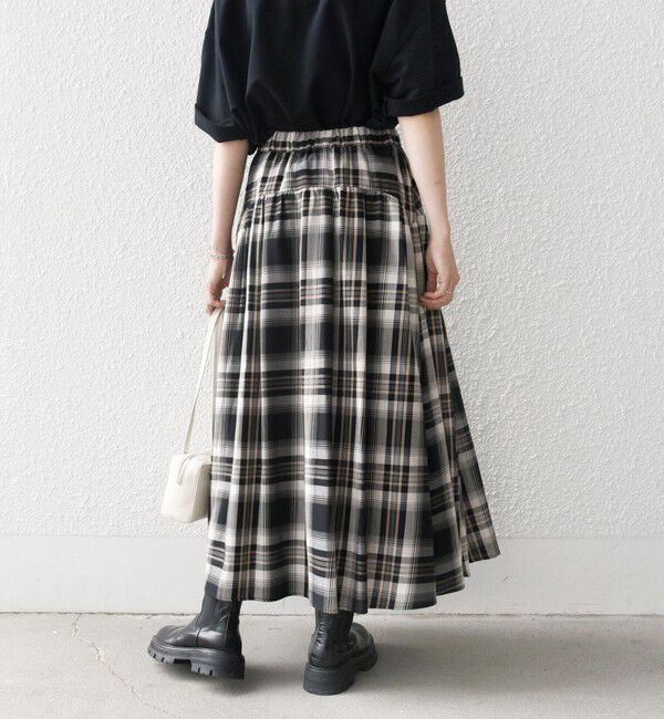 SHIPS any「SHIPS any:〈洗濯機可能〉ペール チェック ギャザー フレア スカート」|スカート|