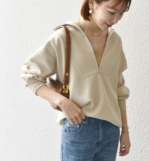 SHIPS any「SHIPS any:〈手洗い可能〉ハーフ ジップ ハイネック プルオーバー」|ニット・セーター|