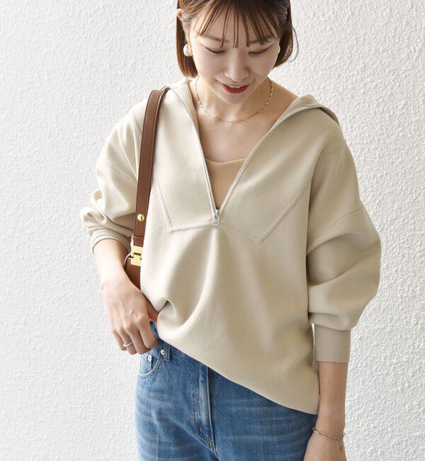 SHIPS any「SHIPS any:〈手洗い可能〉ハーフ ジップ ハイネック プルオーバー」|ニット・セーター|