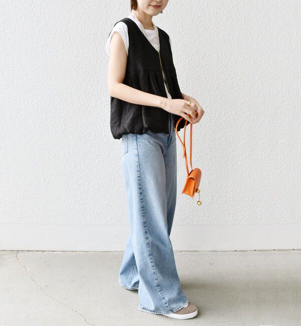 SHIPS for women「〈手洗い可能〉サテン タック バルーン ジレ」|ベスト・ジレ|