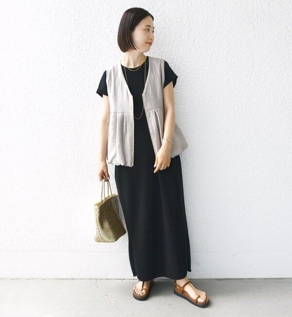 SHIPS for women「〈手洗い可能〉サテン タック バルーン ジレ」|ベスト・ジレ|