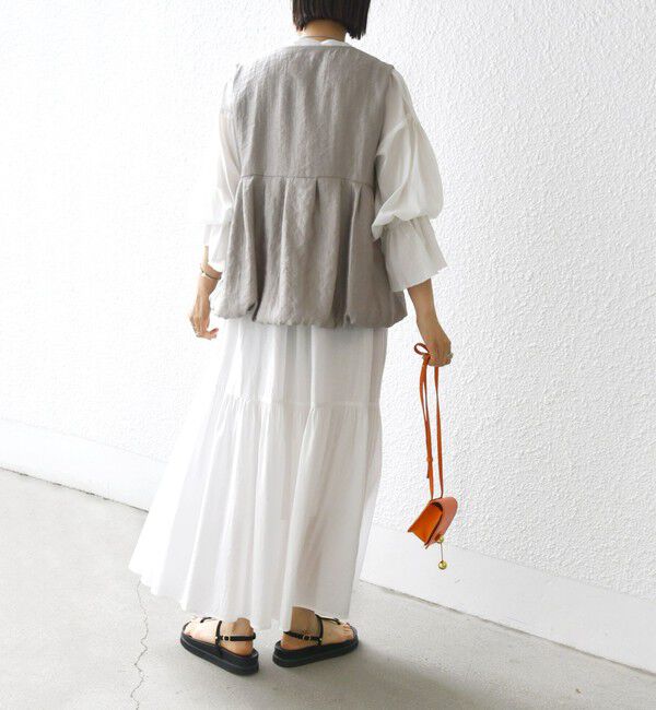 SHIPS for women「〈手洗い可能〉サテン タック バルーン ジレ」|ベスト・ジレ|