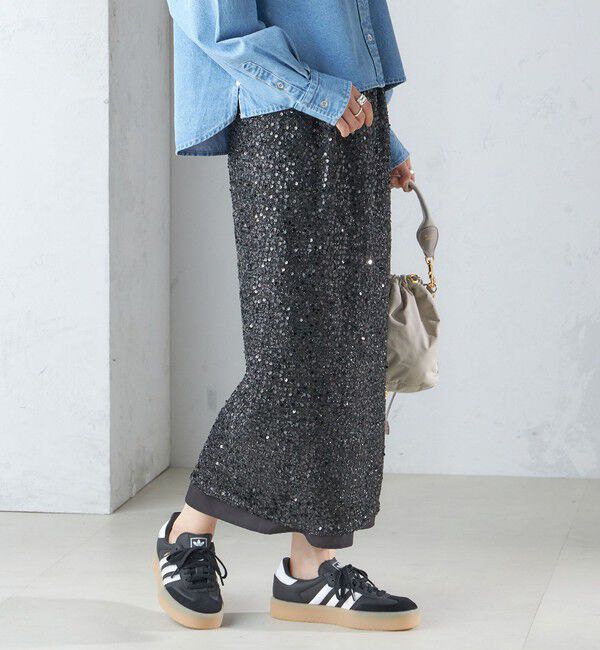 SHIPS for women「〈手洗い可能〉スパンコール Iライン スカート」|スカート|