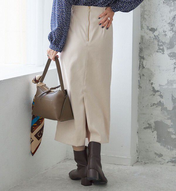 SHIPS for women「〈手洗い可能〉フェイク スエード (ポリエステル) タイト スカート」|タイト|