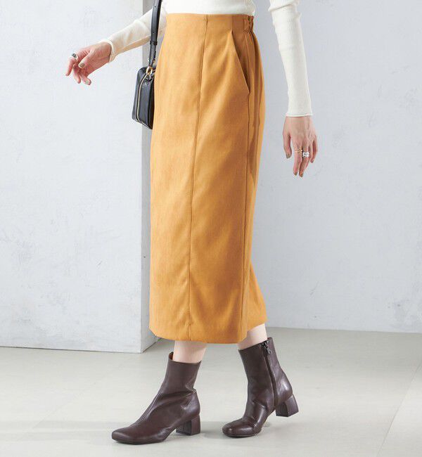 SHIPS for women「〈手洗い可能〉フェイク スエード (ポリエステル) タイト スカート」|タイト|