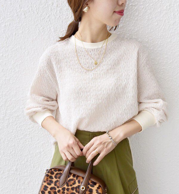 SHIPS for women「【WEB限定】〈手洗い可能〉ランダムブルーゼ ロングスリーブ プルオーバー」|プルオーバー|