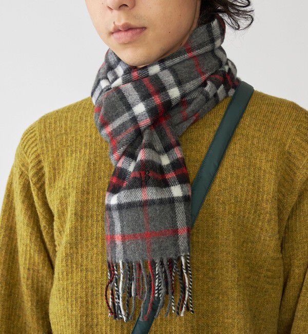 SHIPS「【WEB限定/SHIPS別注】John Scott: ワンポイント ロゴ ラムウール マフラー」|マフラー|