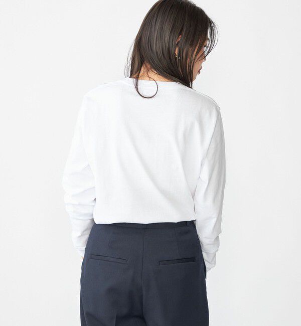 SHIPS「【WEB限定】SHIPS: マイクロ SHIPSロゴ ポケット ロングスリーブ Tシャツ (ロンT)」|Tシャツ・カットソー|