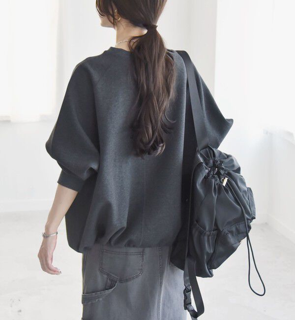 quaranciel「quaranciel:〈洗濯機可能〉ポンチ ドロスト ルーズ プルオーバー」|スウェット・ジャージ|チャコールグレー