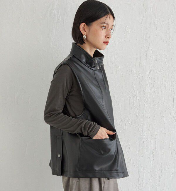 SHIPS for women「Wai＋:スタンドカラー ベスト」|ベスト・ジレ|