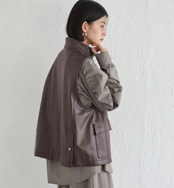 SHIPS for women「Wai＋:スタンドカラー ベスト」|ベスト・ジレ|