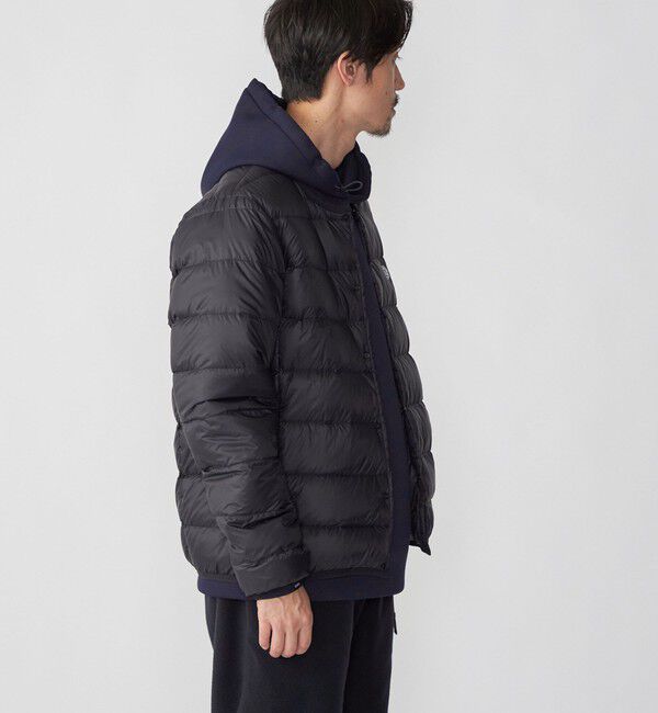 SHIPS「【WEB限定/SHIPS別注】TAION: ロゴワッペン ナイロン クルーネック インナーダウン カーディガン」|ダウン|