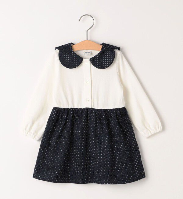 SHIPS KIDS「SHIPS KIDS:80～90cm / ドット カラー ワンピース」|ワンピース|ネイビー