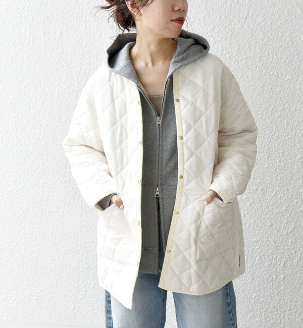 SHIPS any「Traditional Weatherwear: ARKLEY キルティング ミドル ノーカラー コート」|ノーカラーコート|