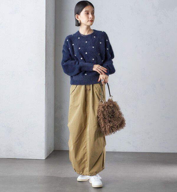 SHIPS for women「〈手洗い可能〉ビジュー FOX クルーネック プルオーバー」|ニット・セーター|