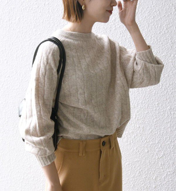 SHIPS any「【WEB限定】SHIPS any:〈手洗い可能〉ヤク ケーブル クルーネック ニット プルオーバー 2」|ニット・セーター|