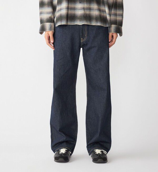 SHIPS「City Ambient Products: 12オンス ストレート バギー デニム パンツ」|デニム|ネイビー