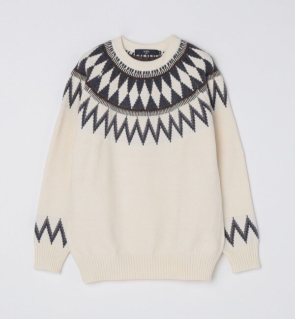 SHIPS Colors 「SHIPS Colors:〈手洗い可能〉ジャカード モール ニット」|ニット・セーター|