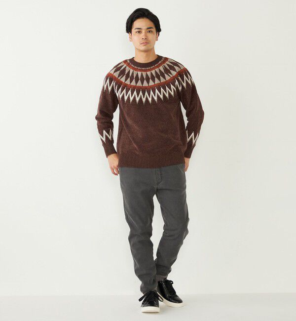 SHIPS Colors 「SHIPS Colors:〈手洗い可能〉ジャカード モール ニット」|ニット・セーター|