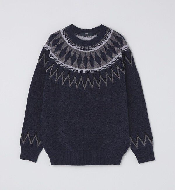 SHIPS Colors 「SHIPS Colors:〈手洗い可能〉ジャカード モール ニット」|ニット・セーター|