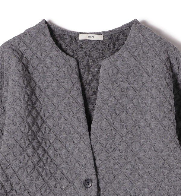 SHIPS for women「【WEB限定】〈手洗い可能〉キルティング ジャカード カーディガン」|カーディガン|