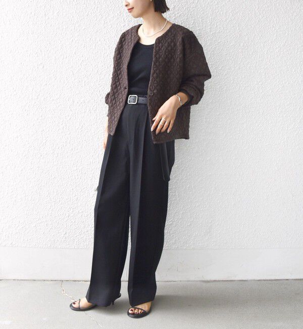 SHIPS for women「【WEB限定】〈手洗い可能〉キルティング ジャカード カーディガン」|カーディガン|