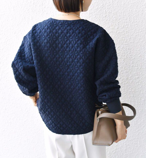 SHIPS for women「【WEB限定】〈手洗い可能〉キルティング ジャカード カーディガン」|カーディガン|