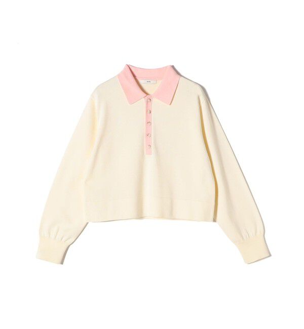 SHIPS for women「〈手洗い可能〉配色 ポロカラー プルオーバー」|ニット・セーター|