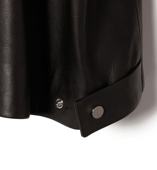 SHIPS for women「SHEEP レザー ノーカラー ブルゾン」|ノーカラージャケット|