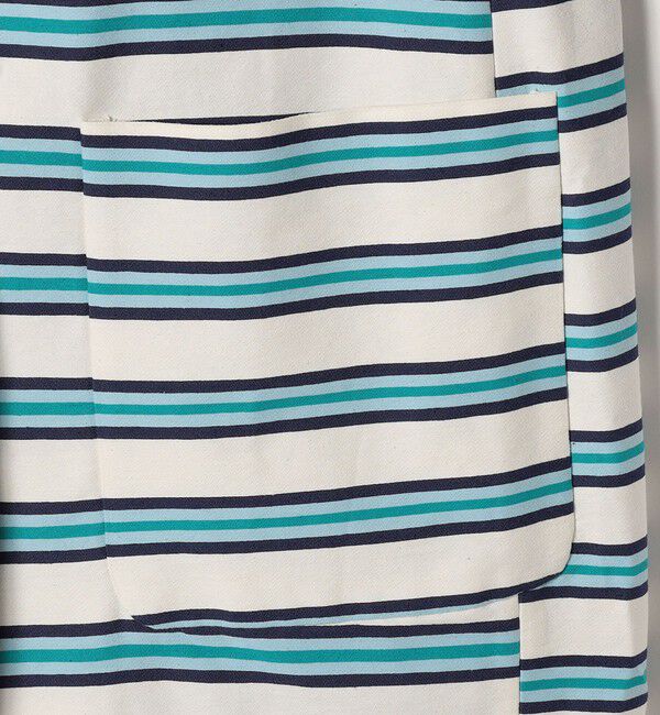 SHIPS any「SHIPS any:キャンバス ボーダー コクーン ノーカラー コート」|ノーカラーコート|