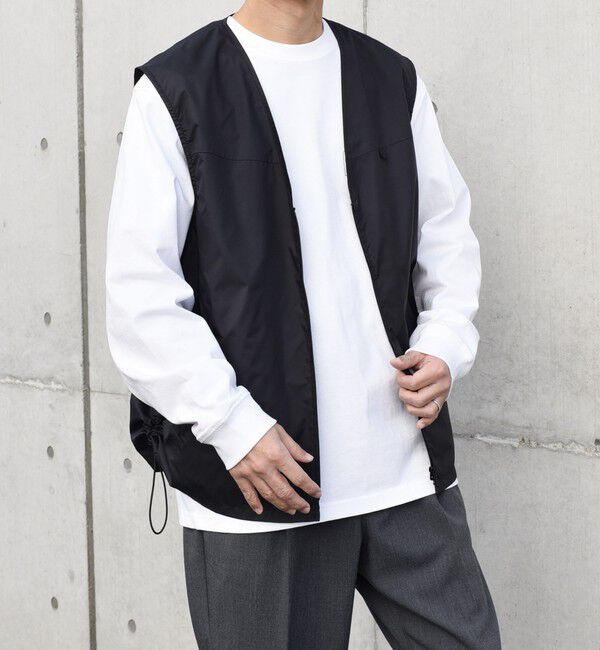 SHIPS any「SHIPS any:〈撥水加工〉DICROS スピンドル ゲーム ベスト(セットアップ対応)◇」|ダウンベスト・ベスト|ブラック