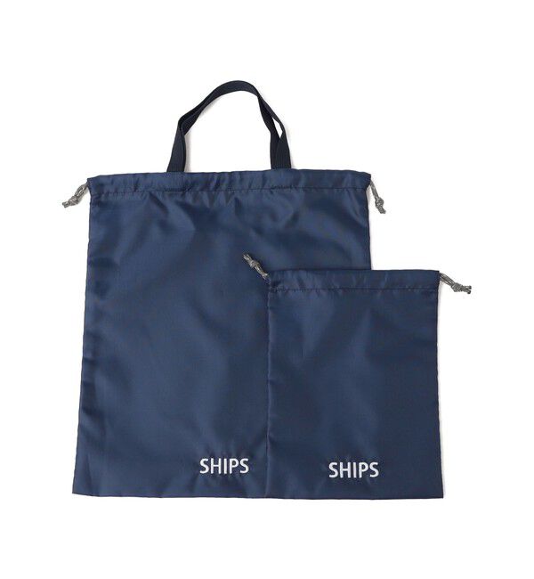 SHIPS KIDS「SHIPS KIDS:巾着 2点セット」|ポーチ|ネイビー
