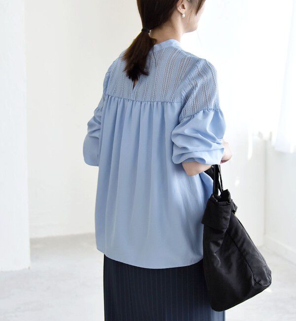 quaranciel「quaranciel:〈手洗い可能〉ラッセル レース フィブリル ブラウス」|シャツ・ブラウス|