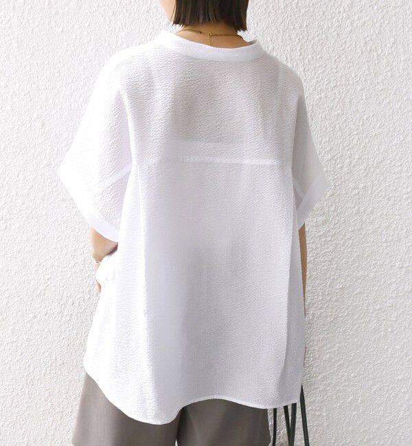 SHIPS for women「〈手洗い可能〉サッカー 裾 ドロスト ドルマン ブラウス」|シャツ・ブラウス|