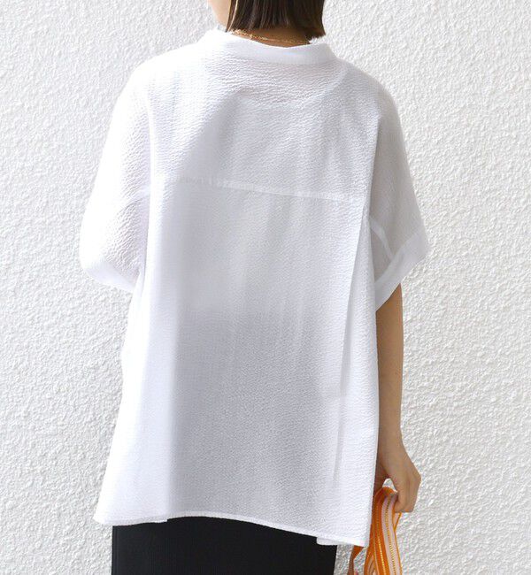 SHIPS for women「〈手洗い可能〉サッカー 裾 ドロスト ドルマン ブラウス」|シャツ・ブラウス|