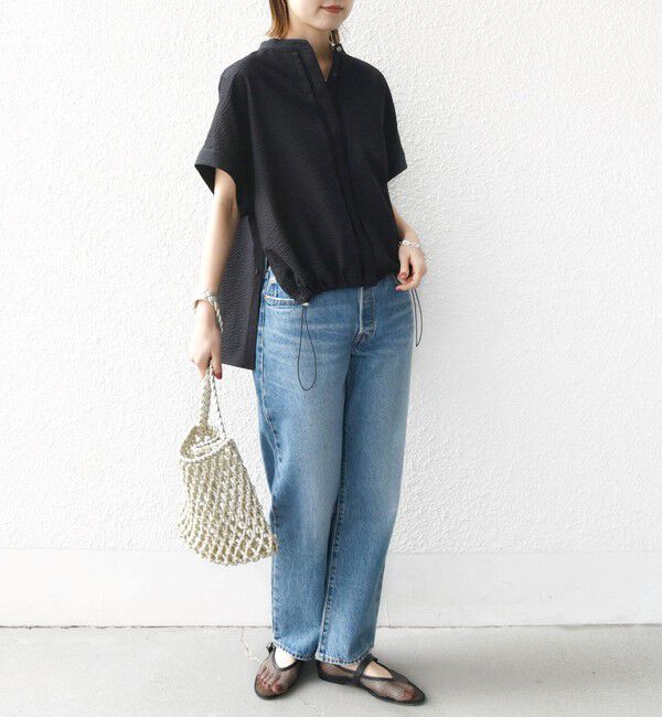 SHIPS for women「〈手洗い可能〉サッカー 裾 ドロスト ドルマン ブラウス」|シャツ・ブラウス|