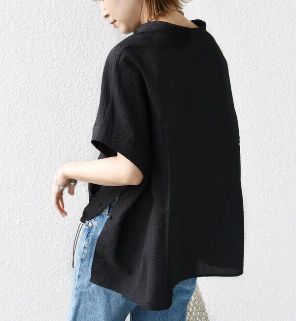 SHIPS for women「〈手洗い可能〉サッカー 裾 ドロスト ドルマン ブラウス」|シャツ・ブラウス|