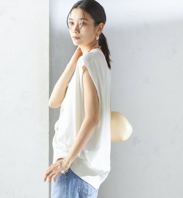 SHIPS for women「〈接触冷感 / 手洗い可能〉アイスコットン フレンチ スリーブ ジレ カーディガン」|ベスト・ジレ|