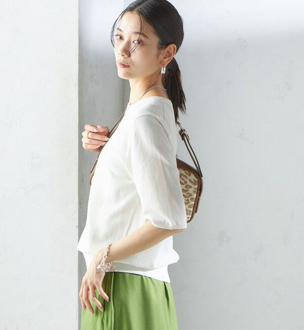 SHIPS for women「〈接触冷感 / 手洗い可能〉アイスコットン ショート スリーブ プルオーバー」|ニット・セーター|