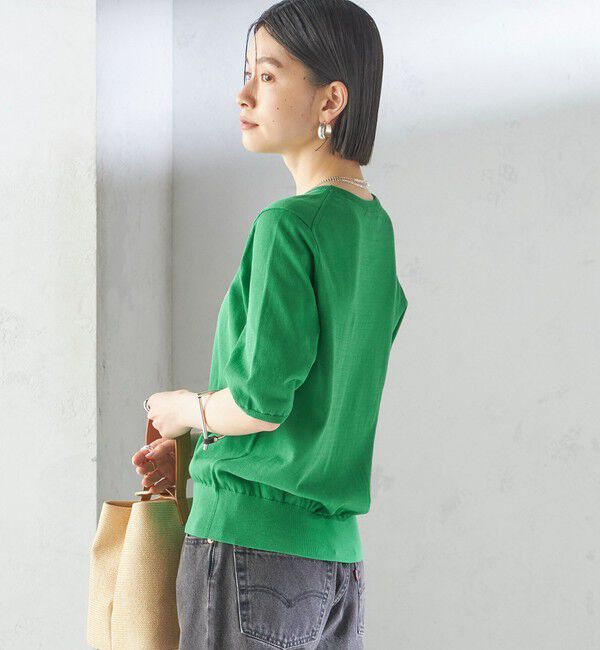 SHIPS for women「〈接触冷感 / 手洗い可能〉アイスコットン ショート スリーブ プルオーバー」|ニット・セーター|