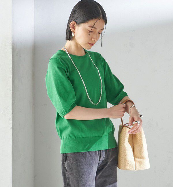 SHIPS for women「〈接触冷感 / 手洗い可能〉アイスコットン ショート スリーブ プルオーバー」|ニット・セーター|