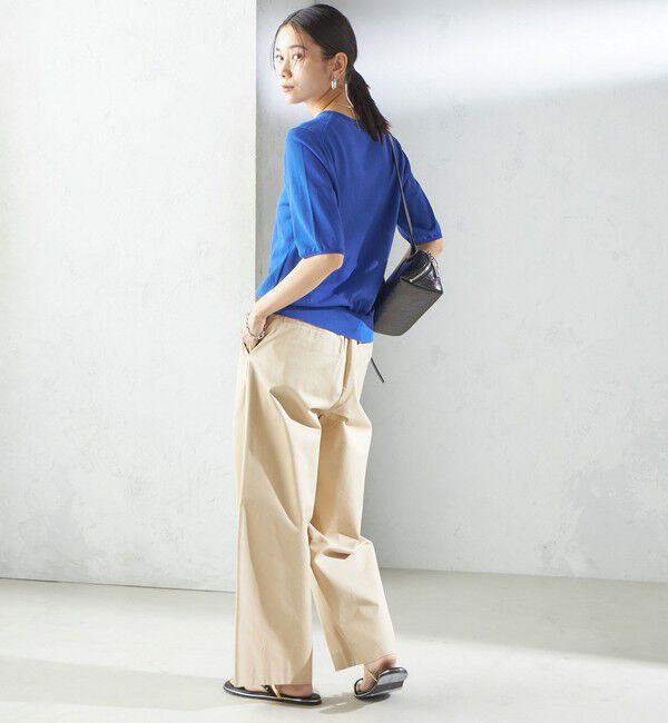 SHIPS for women「〈接触冷感 / 手洗い可能〉アイスコットン ショート スリーブ プルオーバー」|ニット・セーター|