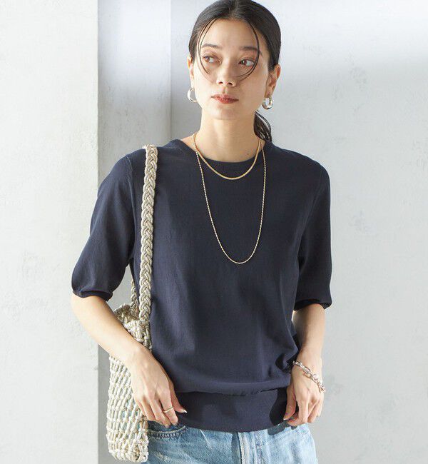 SHIPS for women「〈接触冷感 / 手洗い可能〉アイスコットン ショート スリーブ プルオーバー」|ニット・セーター|