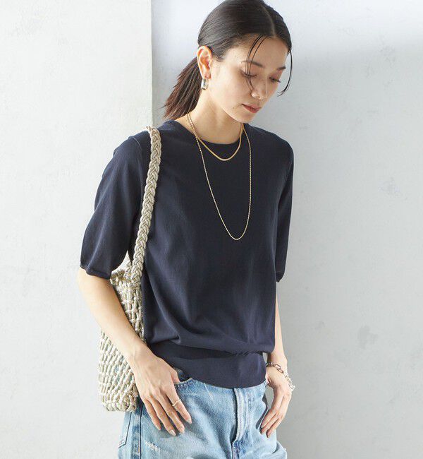 SHIPS for women「〈接触冷感 / 手洗い可能〉アイスコットン ショート スリーブ プルオーバー」|ニット・セーター|