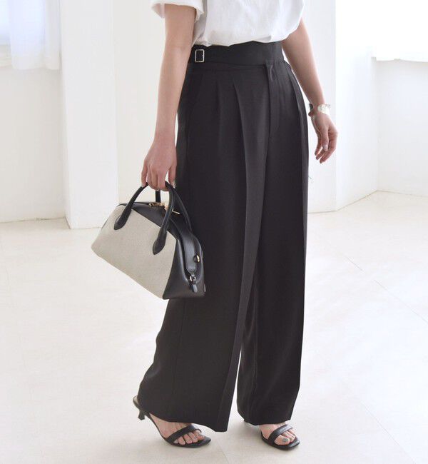 quaranciel「quaranciel:〈洗濯機可能〉ウーステッド ハイウエスト グルカ ワイド パンツ」|その他|
