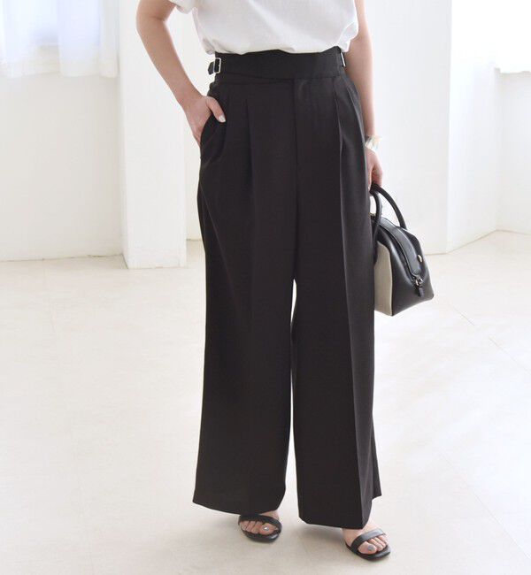 quaranciel「quaranciel:〈洗濯機可能〉ウーステッド ハイウエスト グルカ ワイド パンツ」|その他|